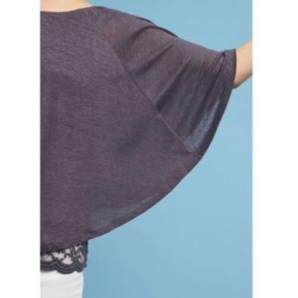 Anthropologie Akemi + Kin Linen Lace Cape Top - Picture 4 of 8